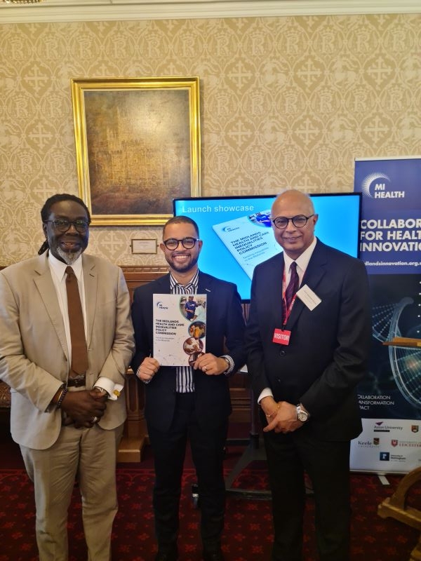 Lord Adebowale, Adam Jogee MP and Professor Kamlesh Khunti help launch the Midlands Health and Care Inequalities Policy Commission