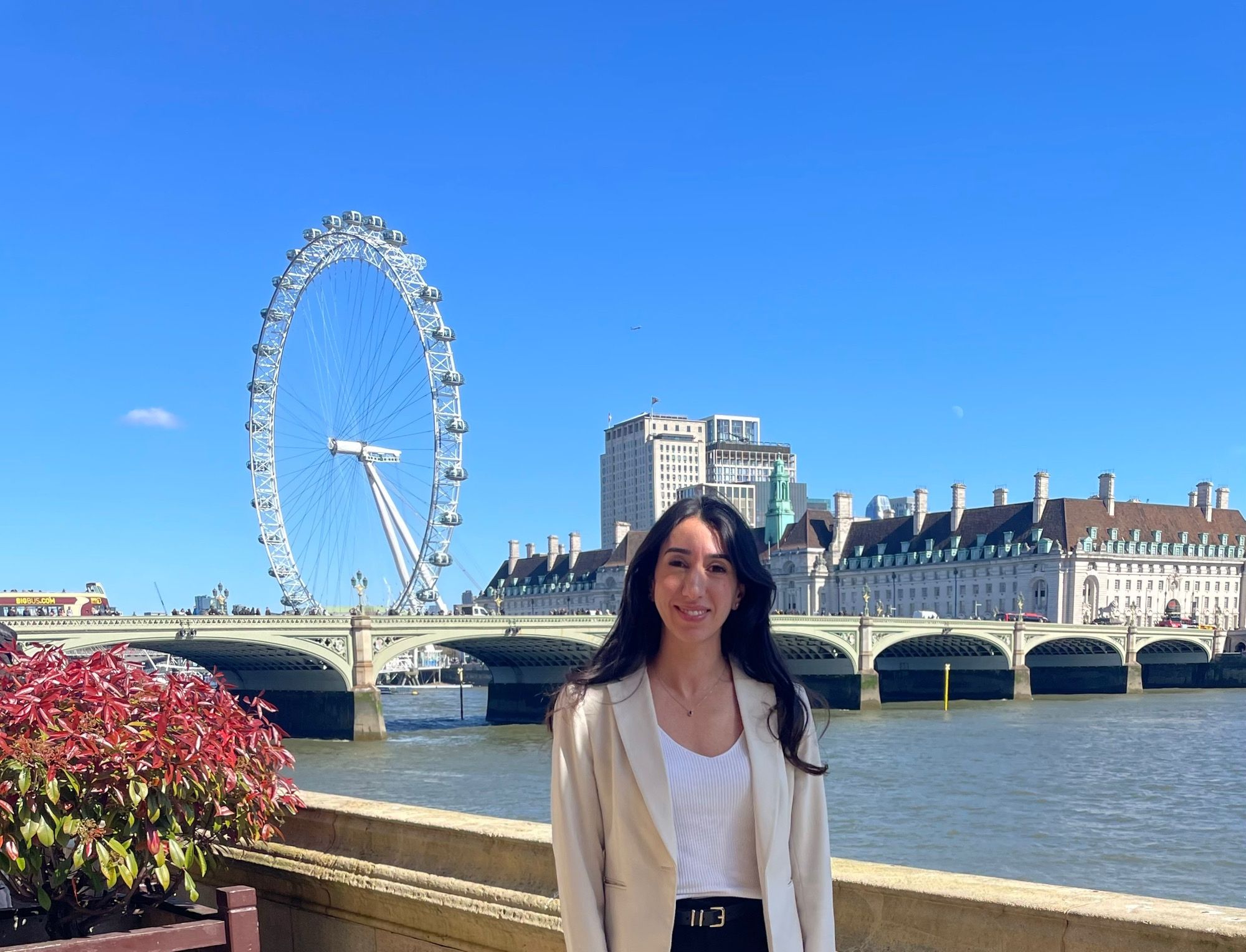 Amani Al-Oraibi on the House of Commons Terrace at the Palace of Westminster